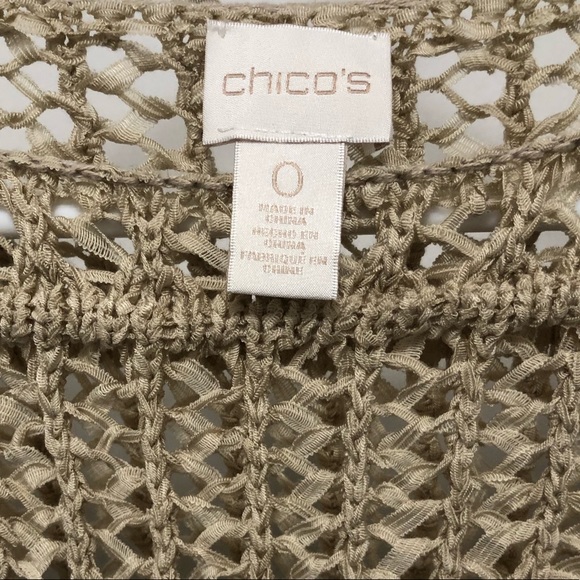 Chico’s Sleeveless Knit Sweater Poncho Tan Top - Picture 3 of 7